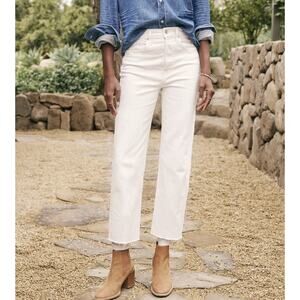FRANK & EILEEN Monaghan Jeans Size 29 Cream Ecru High Rise Straight Denim Crop